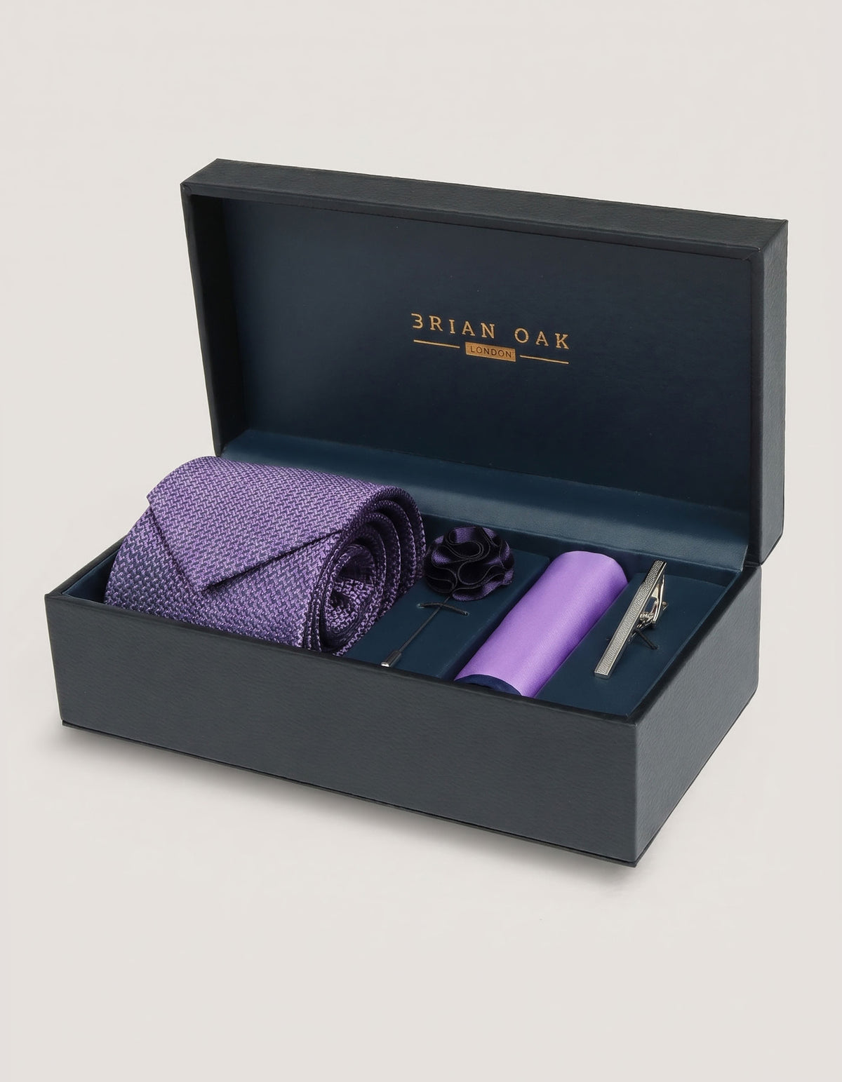 Ensemble d'accessoires géométriques lilas pour hommes 