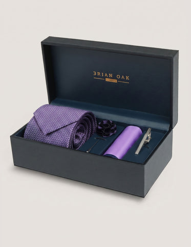 Ensemble d'accessoires géométriques lilas pour hommes 