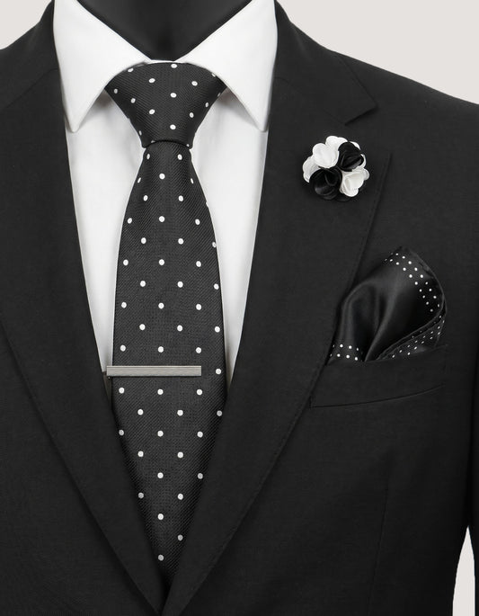Coffret cadeau d'accessoires pour hommes à pois noirs 