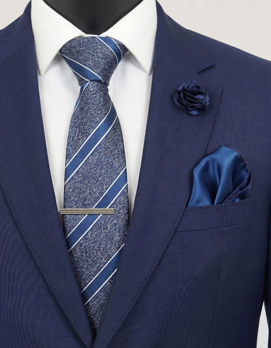 Coffret cadeau d'accessoires rayés - Bleu 