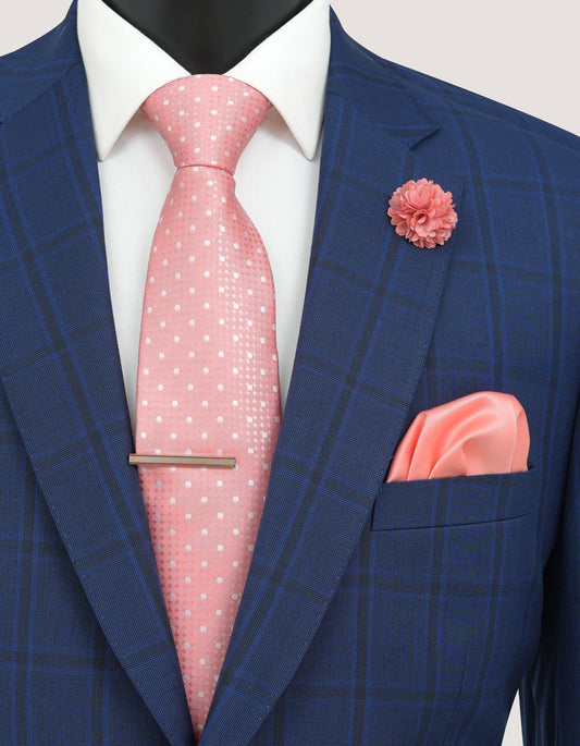 Peach Dotted Men's Tie Set