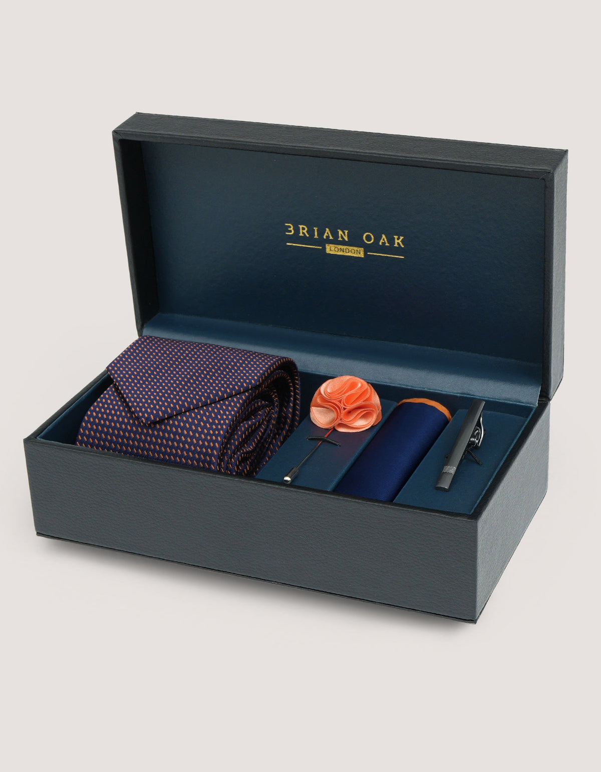 Geometric Tie Set - Navy