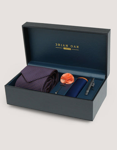 Geometric Tie Set - Navy