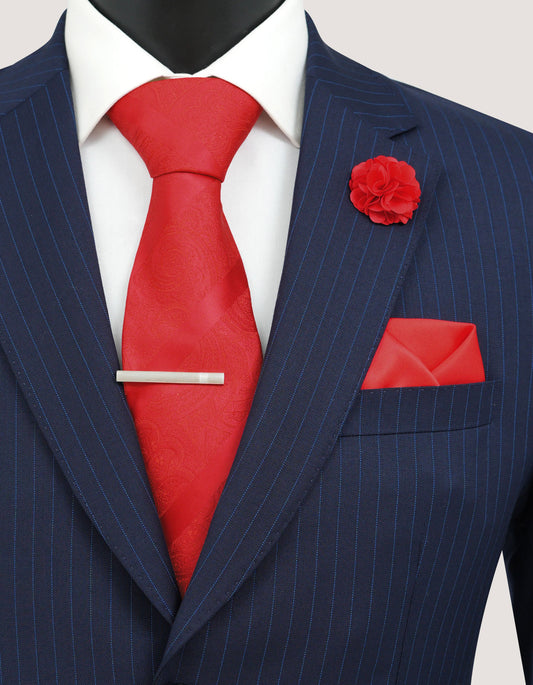 Coffret cadeau d'accessoires de luxe à rayures - Rouge 