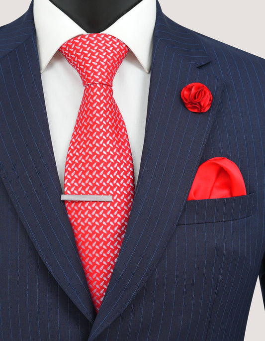 Red Paisley Men's Tie Set