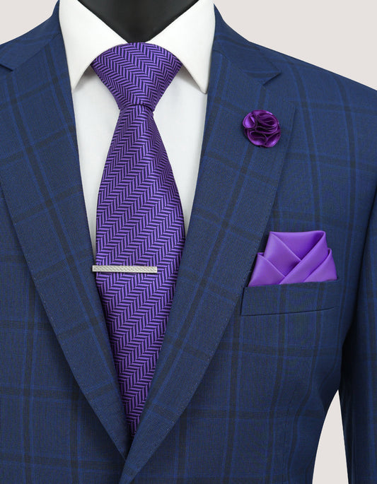Geometric Men's Tie Set - Lilac