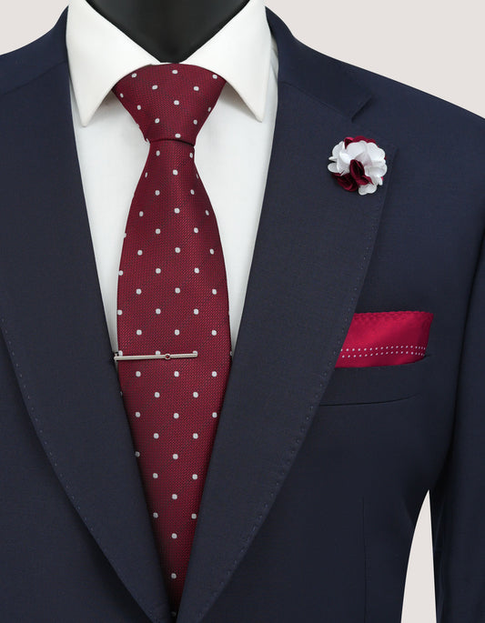 Coffret cadeau d'accessoires de luxe à pois - Rouge foncé 