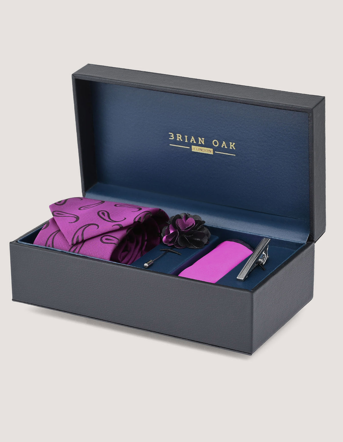 Purple Paisley Tie Set