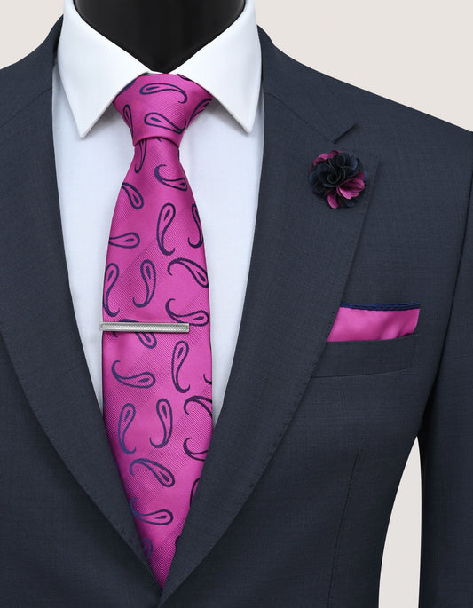 Men's Tie Set Magenta