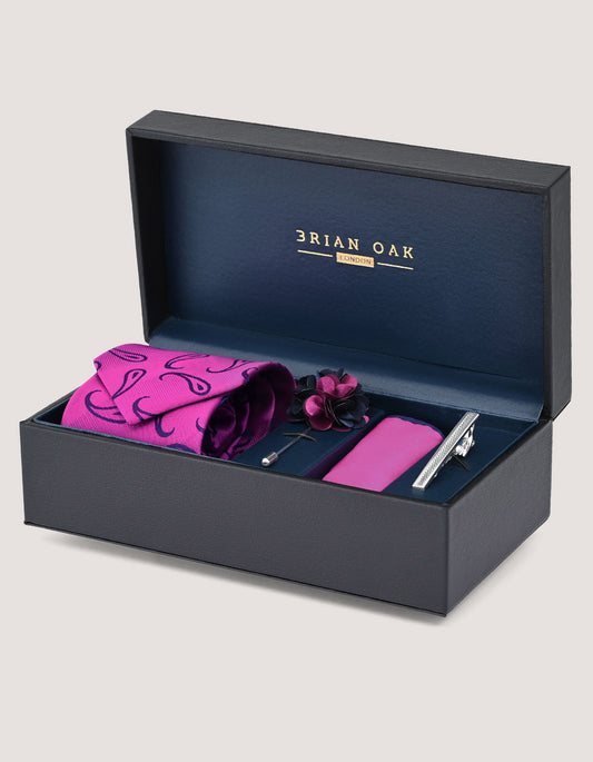 Paisley Patterned Accessory Gift Set - Magenta