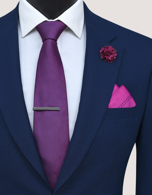 Magenta Textured Tie Set