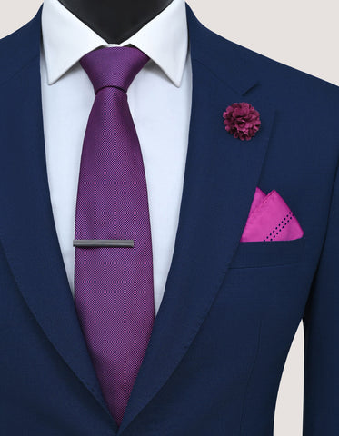 Magenta Textured Tie Set