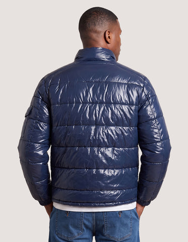 Navy Gloss Puffer Jacket