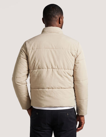 Cream Mock Neck Puffer Jacket