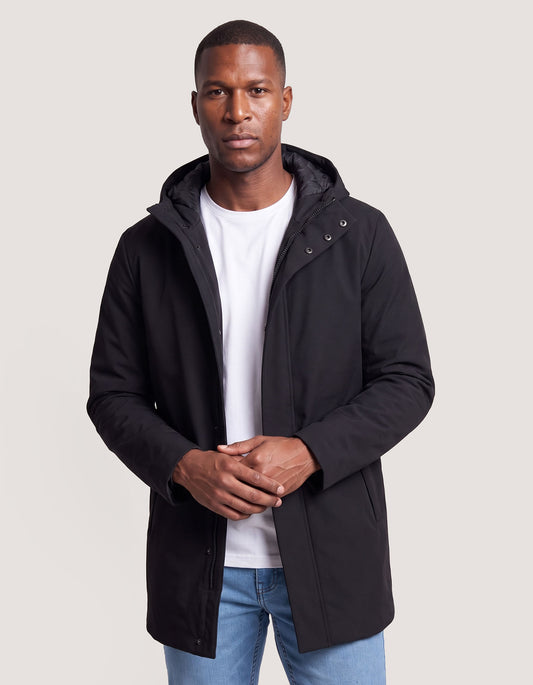 Veste longue imperméable noire