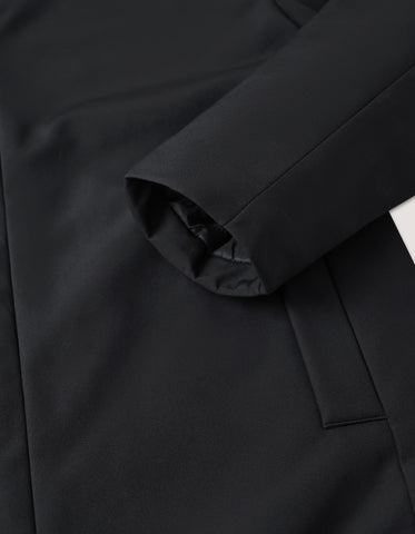 Black Longline Windbreaker Jacket