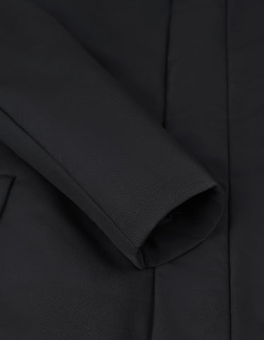 Black Longline Windbreaker Jacket