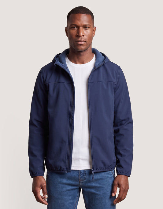 Veste coupe-vent à capuche bleu marine