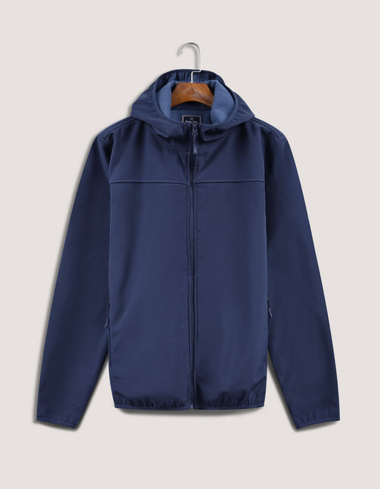 Veste coupe-vent à capuche bleu marine