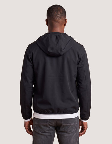 Black Hooded Windbreaker Jacket