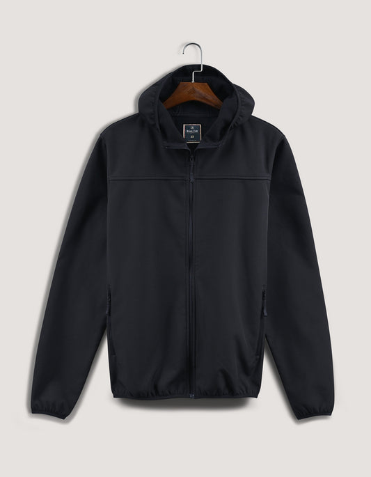 Veste coupe-vent à capuche noire