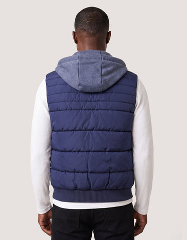 Veste sans manches à capuche bleu marine