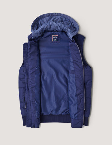 Veste sans manches à capuche bleu marine