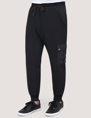 Premium Black Textured Joggers