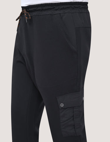 Premium Black Textured Joggers