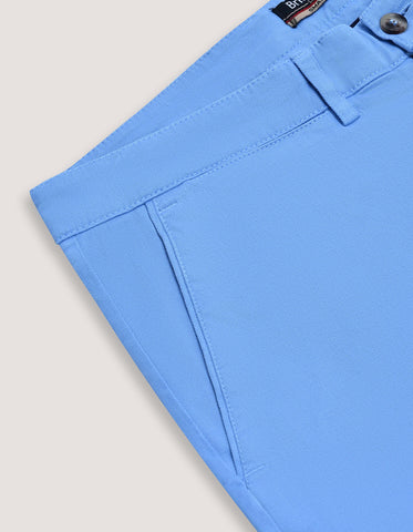 Sky Blue Cotton Blend Shorts