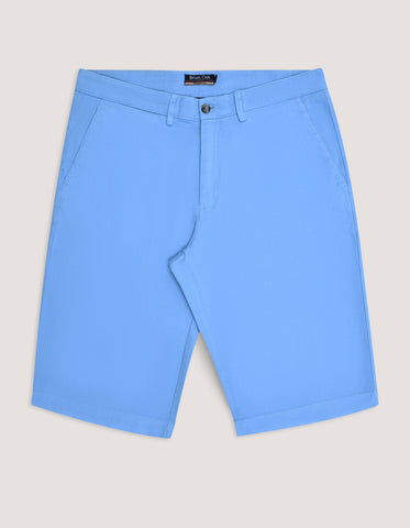 Sky Blue Cotton Blend Shorts