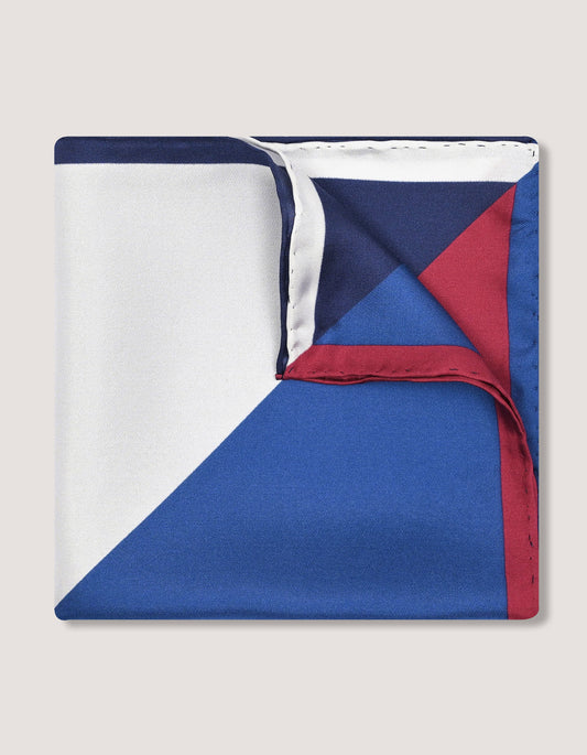 Navy Designer Silk Pocket Square