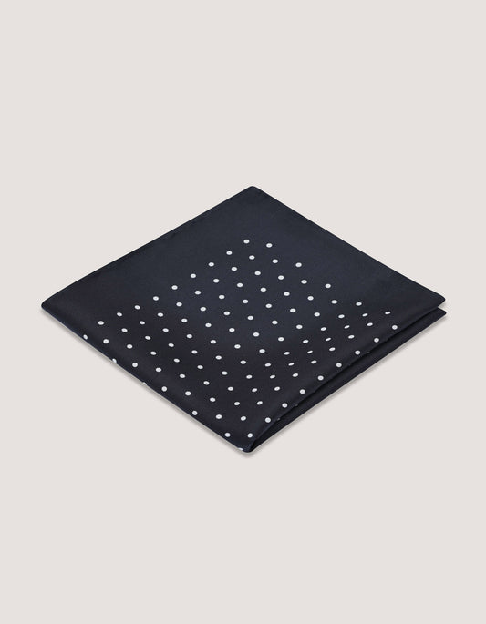 Black Polka Dot Silk Pocket Square