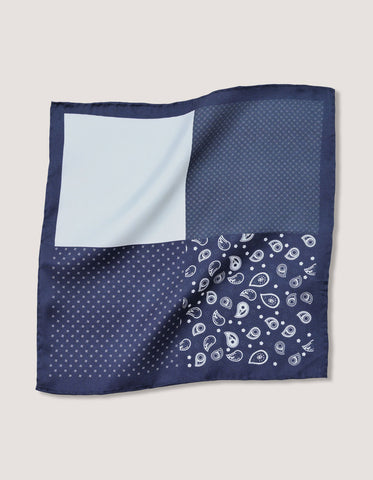 Pure Silk Navy Pocket Square