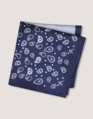 Pure Silk Navy Pocket Square