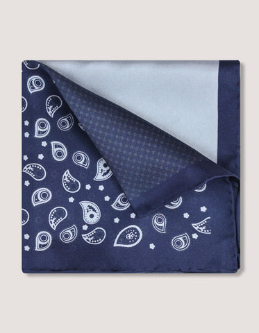 Pure Silk Navy Pocket Square