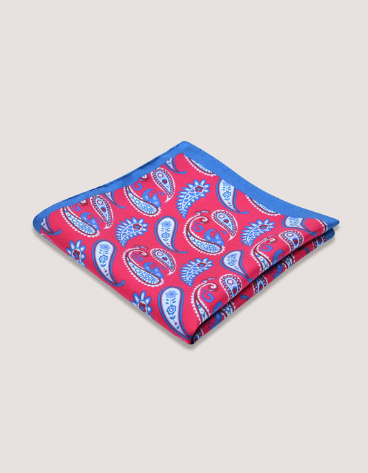 Red Paisley Pocket Square