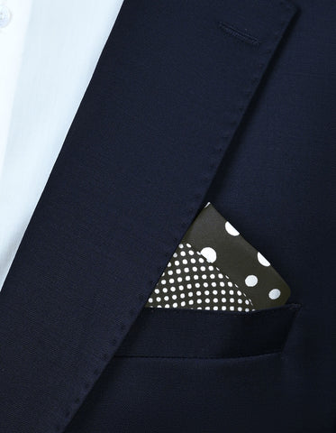 Black & White Dotted Silk Pocket Square