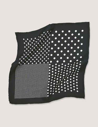 Black & White Dotted Silk Pocket Square
