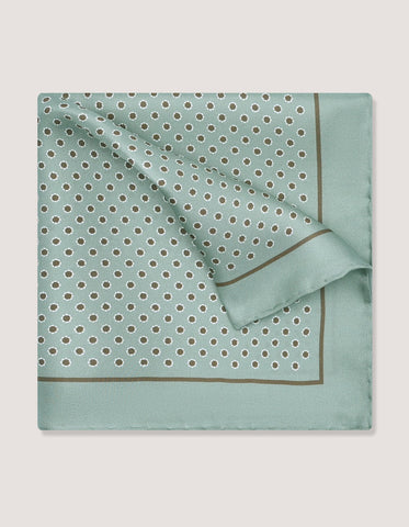 Floral Silk Pocket Square - Mint Green