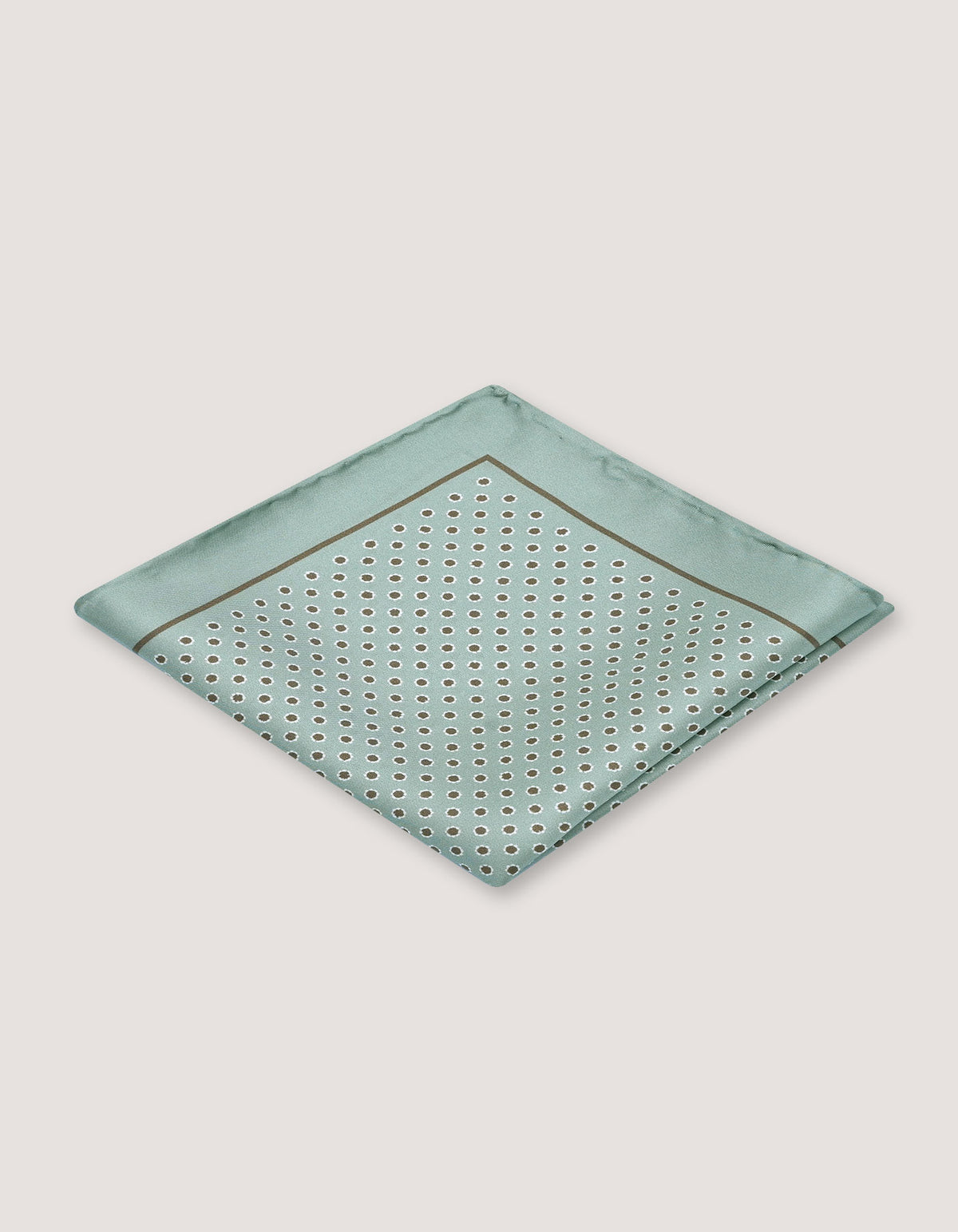 Floral Silk Pocket Square - Mint Green