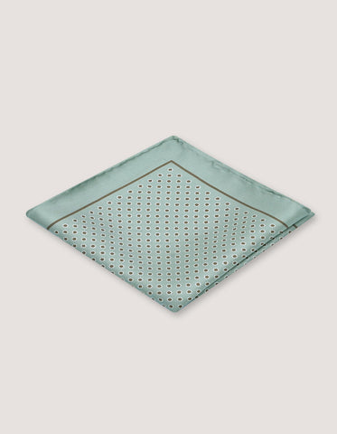 Floral Silk Pocket Square - Mint Green
