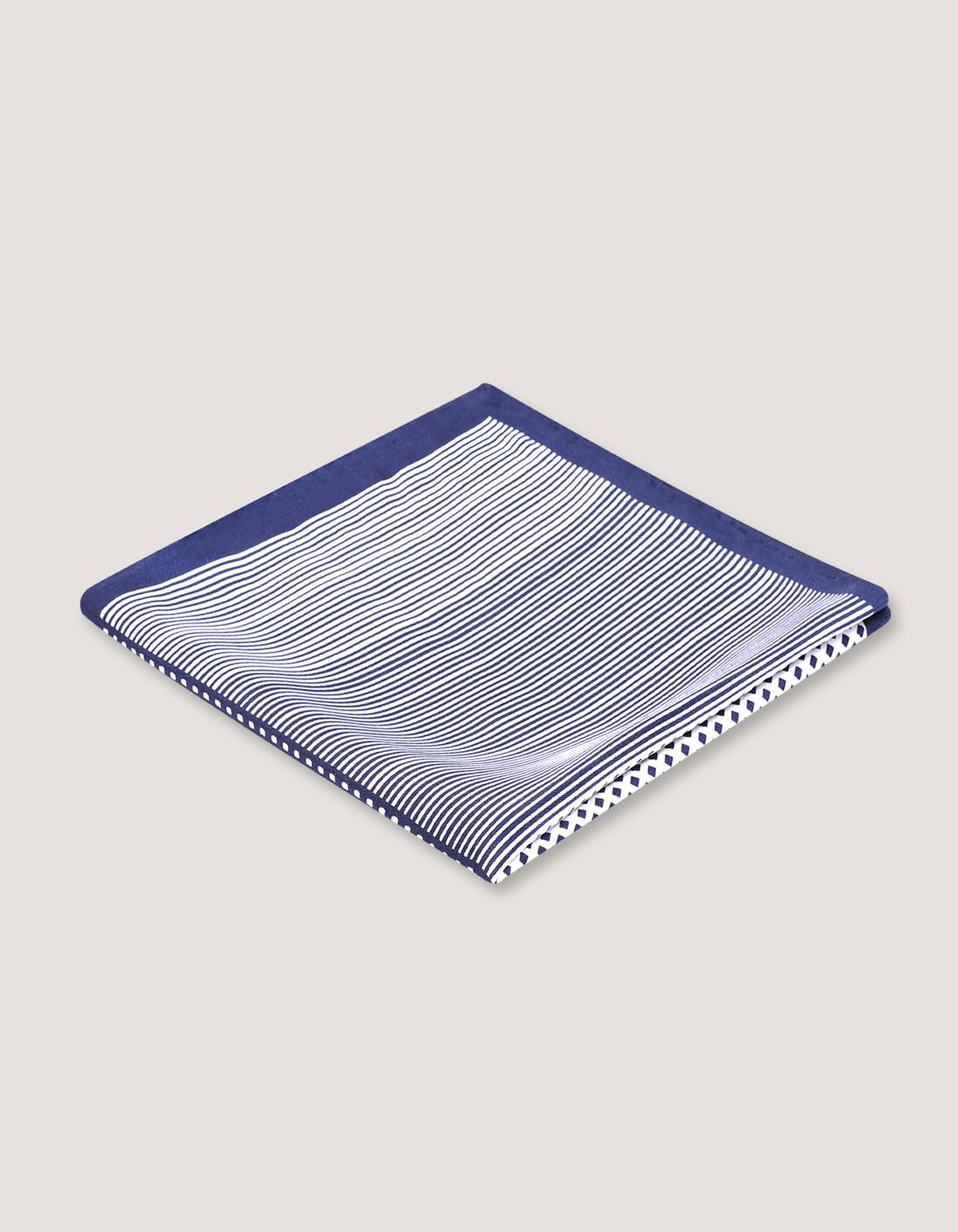 White & Blue Dotted Silk Pocket Square