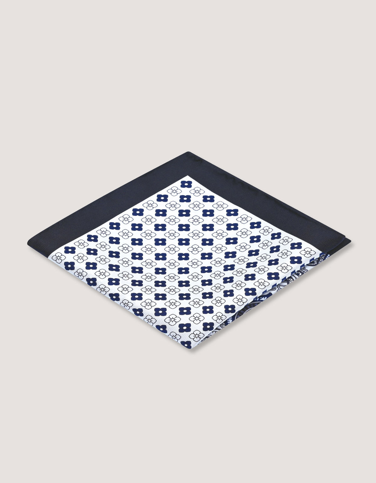 Grey Paisley Silk Pocket Square