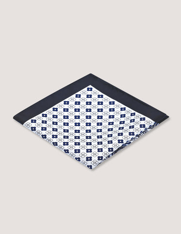 Grey Paisley Silk Pocket Square