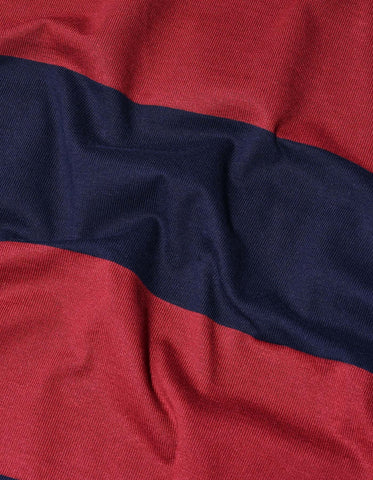 Maroon and Navy Striped Rugby Shirt