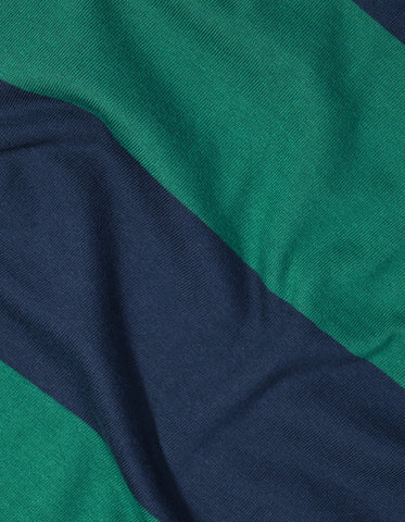 Navy & Green Striped Rugby Shirt