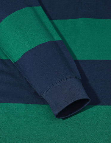 Navy & Green Striped Rugby Shirt