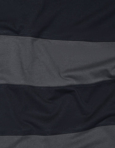 Black Striped Relaxed Fit Rugby Shirt
