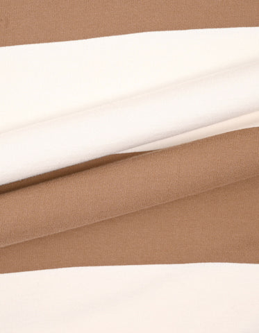Off White & Camel Yarn Dyed Rugby Polo